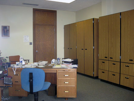 Office 224 has several built in cabinets