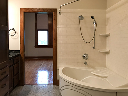 Master bath with whirlpool tub and shower