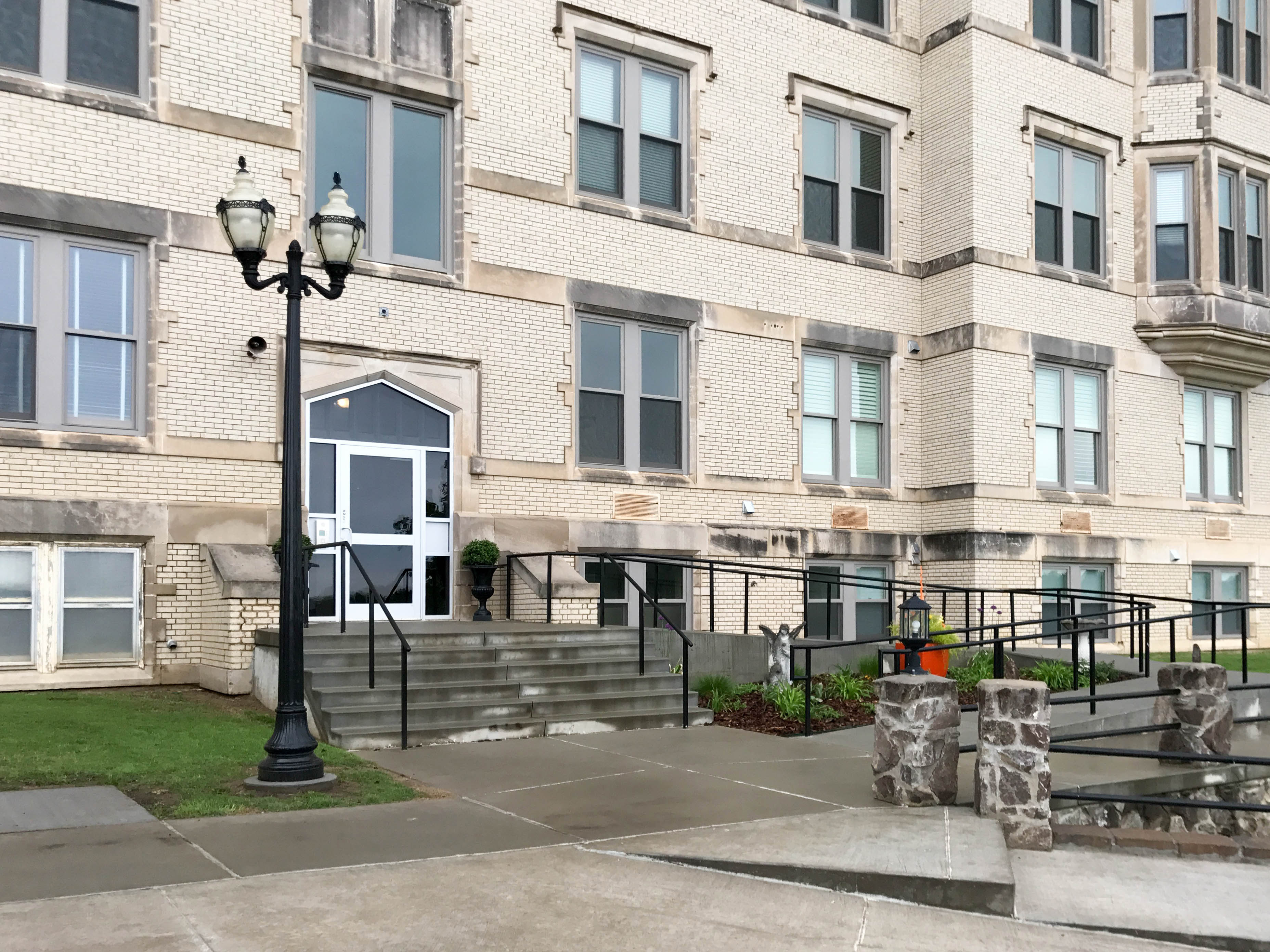 Entrance to the residential condos at Marymount